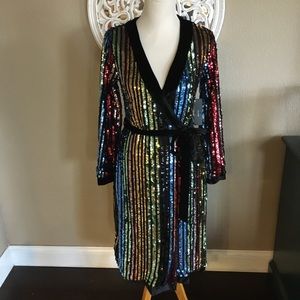Lulu's Multicolor Sequin Midi Dress